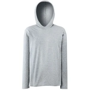 Футболка "Long Sleeve Hooded T", серо-лиловый_M, 100% х/б, 160 г/м2
