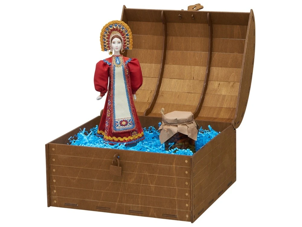 Подарочный набор: кукла фарфоровая, мёд с гецким орехом