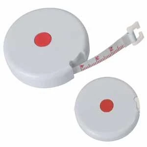 Рулетка "Кнопка" (1,5 м); белый; D=5 см; H=1,2 см; пластик