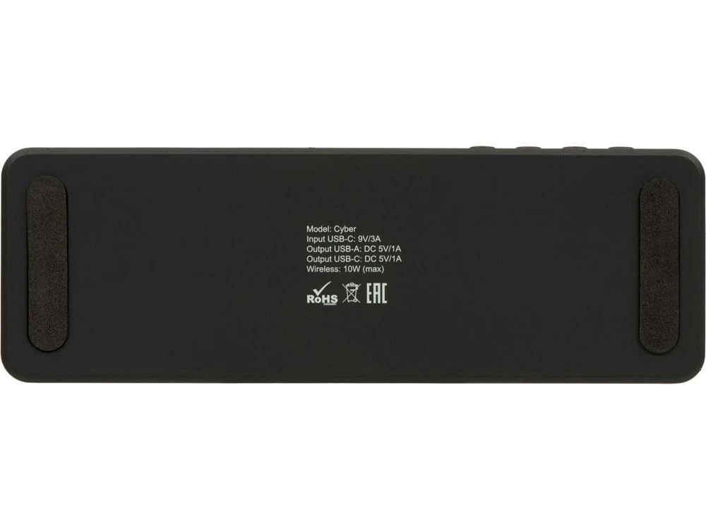 Часы с LED-подсветкой и беспроводной зарядкой Cyber, 10 Вт