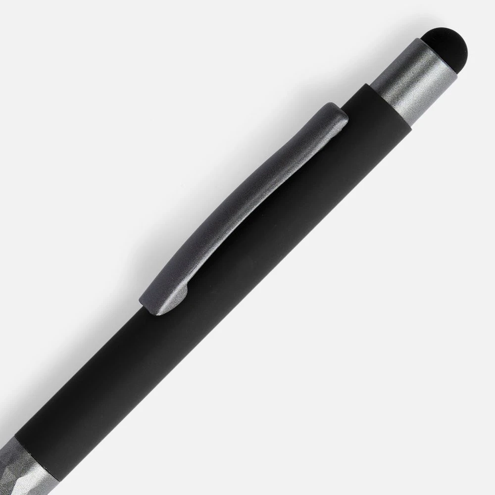 Ручка шариковая Digit Soft Touch со стилусом, черная