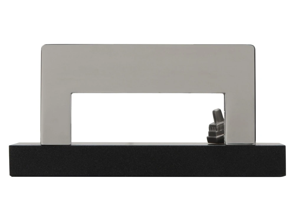 Подставка для визиток Круиз, серебристый/черный