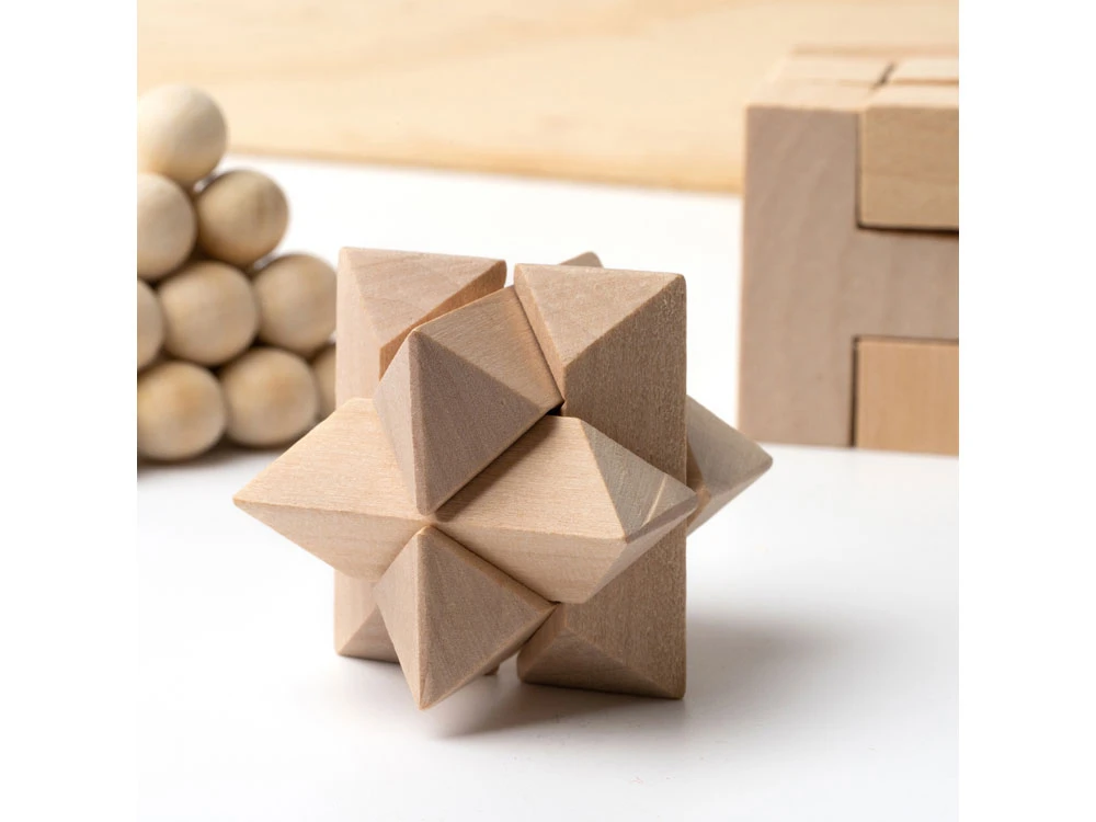 Набор головоломок Камушки из натурального дерева