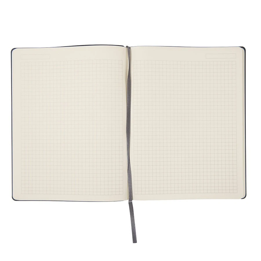 Бизнес-блокнот "Biggy", B5 формат, красный, серый форзац, мягкая обложка, в клетку