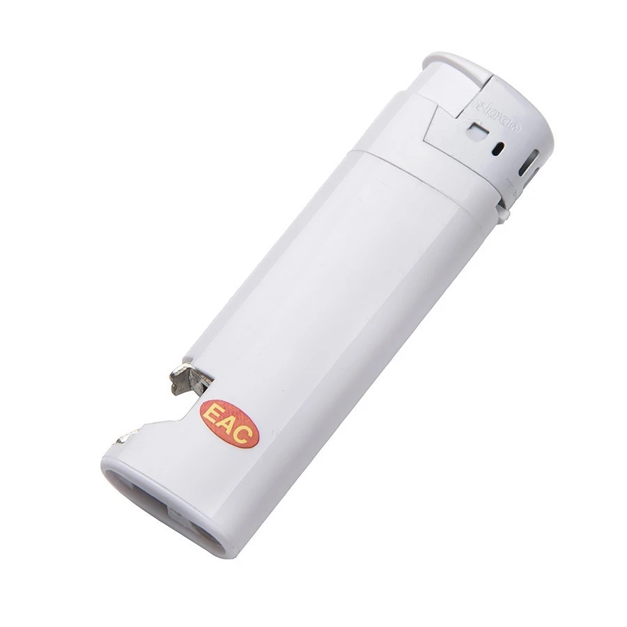 Зажигалка пьезо ISKRA с открывалкой, белая, 8,2х2,5х1,2 см, пластик/тампопечать