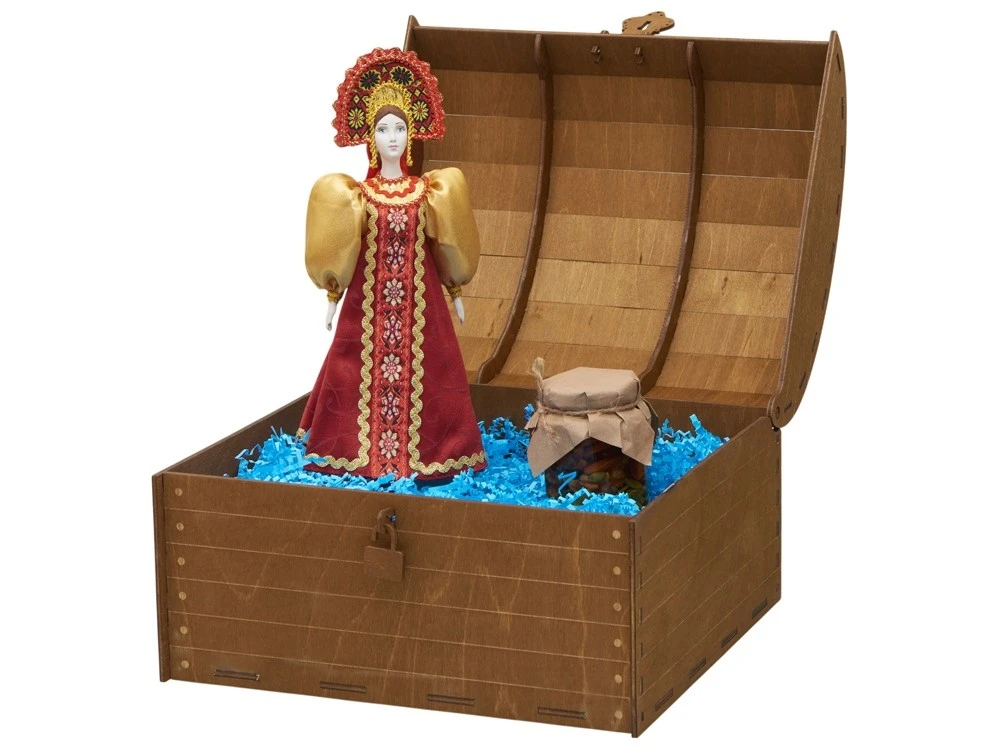 Подарочный набор: кукла фарфоровая, мёд с гецким орехом