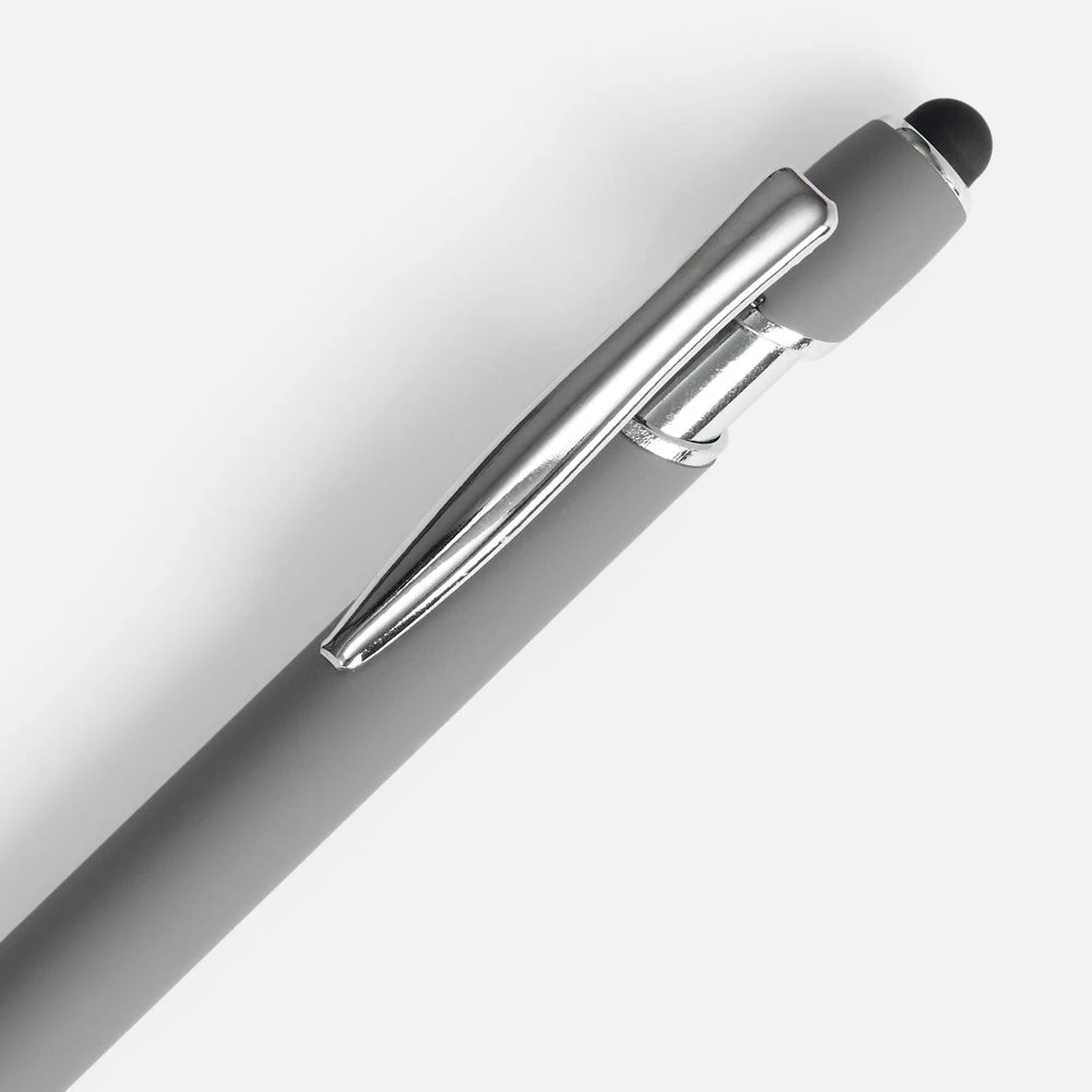 Ручка шариковая Pointer Soft Touch со стилусом, серая