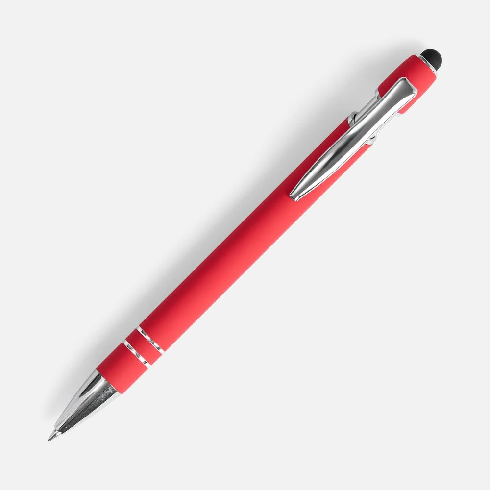 Ручка шариковая Pointer Soft Touch со стилусом, красная