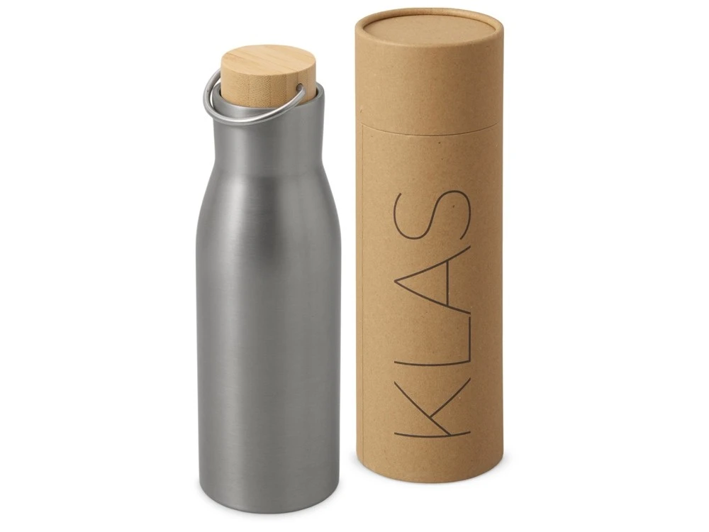 Вакуумная термобутылка с бамбуковой крышкой Klas, 500 мл