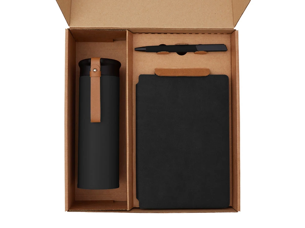 Набор Draftea с блокнотом, ручкой, термосом и чаем