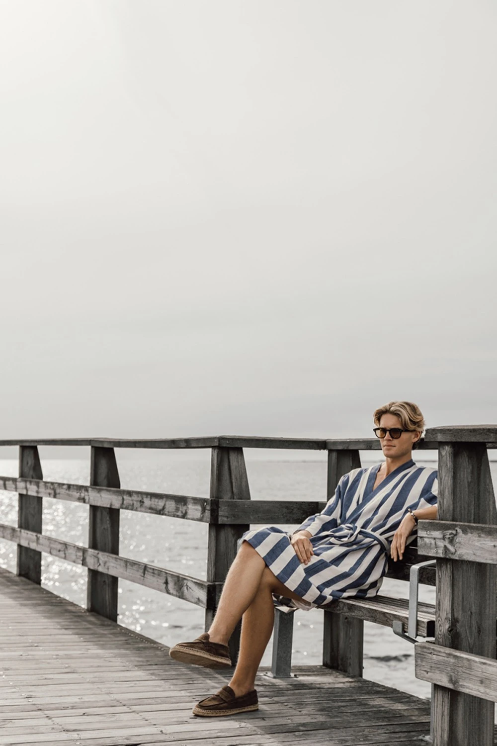 Халат VINGA Ornos из переработанного хлопка GRS, L/XL