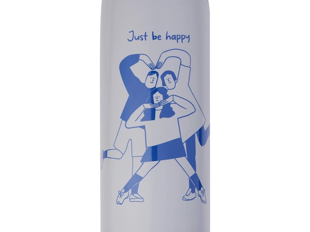 Бутылка для воды из нержавеющей стали Rely, 650 мл, с круговой трафаретной печатью