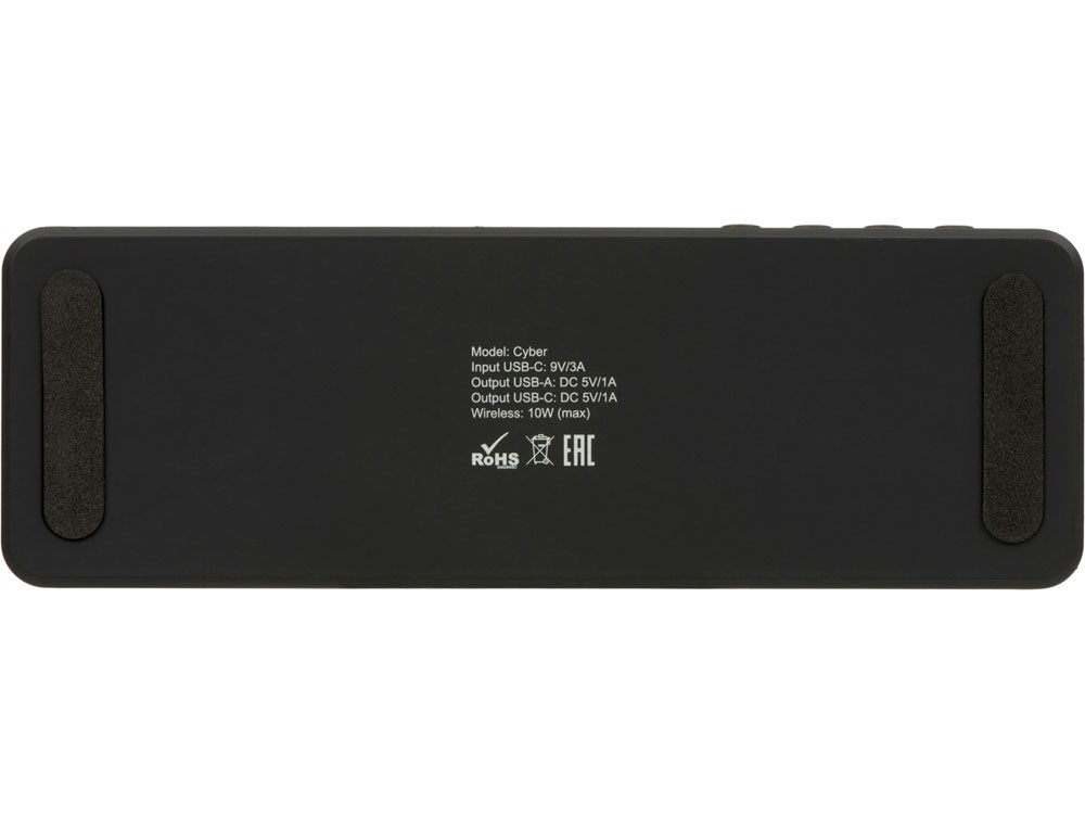 Часы с LED-подсветкой и беспроводной зарядкой Cyber, 10 Вт