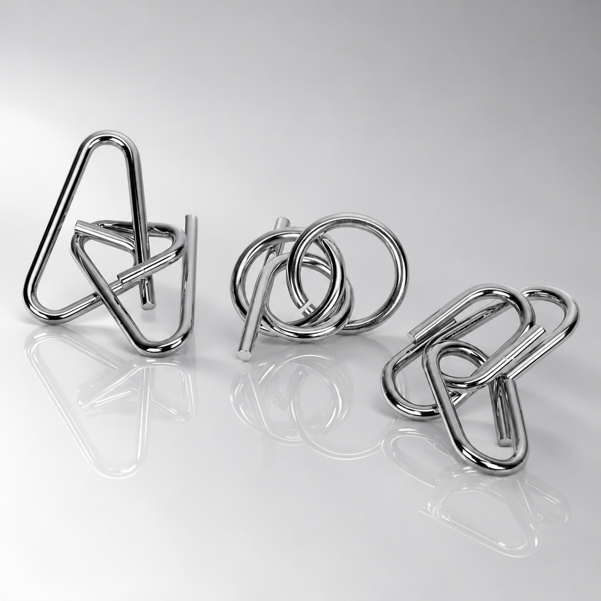 Набор из 3 металлических головоломок в мешочках Enigma